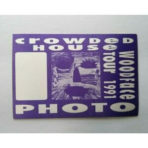 Crowded House Woodface Backstage Pass Original 1991 Split Enz New Wave Purple